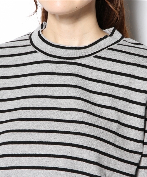 Another Edition（アナザーエディション）の「AE BOR HI/NECK SHORT（Tシャツ/カットソー・レディース・ホワイト/グレー/ネイビー/ブラック・フリー）」の8枚目の写真