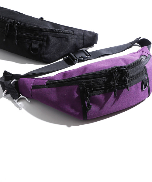 WEGO(ウィゴー)の「WEGO/ベーシックウエストバッグ(ボディバッグ/ウエストポーチ・メンズ・ブラック/グレー/パープル・FREE)」の1枚目の写真