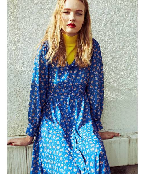 jouetie（ジュエティ）の「BIGカラーマキシワンピース（ワンピース・レディース・ブラック/パープル/ブルー/グリーン・MEDIUM）」の6枚目の写真