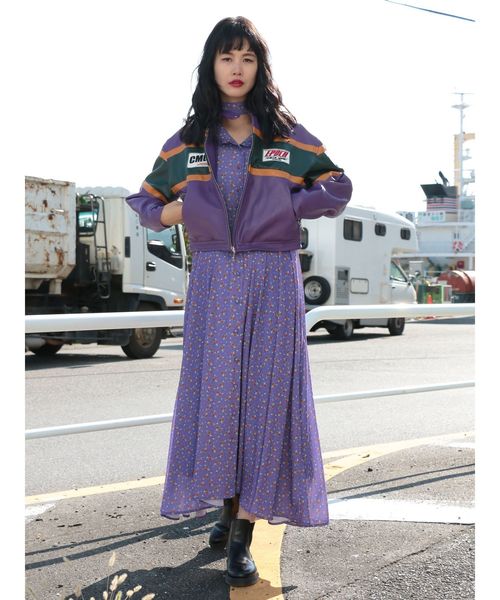 jouetie（ジュエティ）の「BIGカラーマキシワンピース（ワンピース・レディース・ブラック/パープル/ブルー/グリーン・MEDIUM）」の11枚目の写真