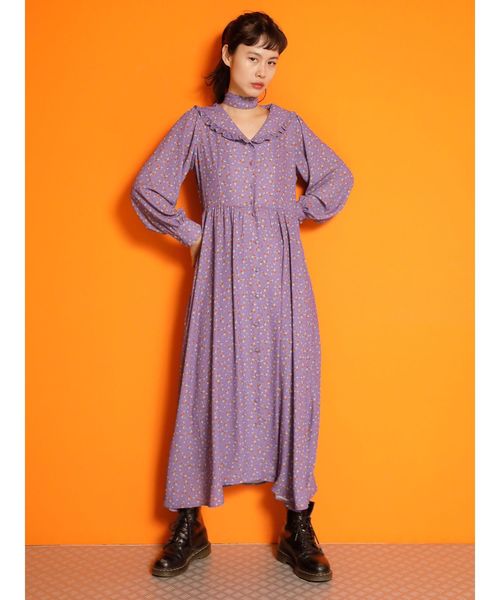 jouetie（ジュエティ）の「BIGカラーマキシワンピース（ワンピース・レディース・ブラック/パープル/ブルー/グリーン・MEDIUM）」の12枚目の写真