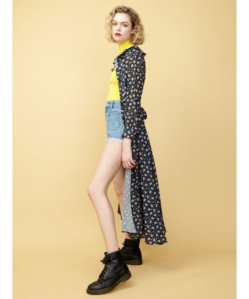 jouetie（ジュエティ）の「BIGカラーマキシワンピース（ワンピース・レディース・ブラック/パープル/ブルー/グリーン・MEDIUM）」の14枚目の写真