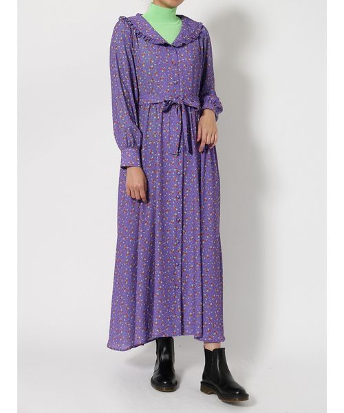 jouetie（ジュエティ）の「BIGカラーマキシワンピース（ワンピース・レディース・ブラック/パープル/ブルー/グリーン・MEDIUM）」の15枚目の写真