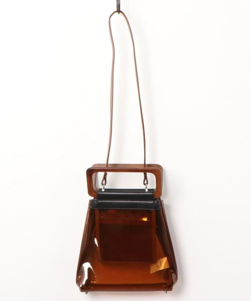 UN3D.（アンスリード）の「【UN3D.】オリガミショルダー ウッドハンドルバッグ 521921900101（ショルダーバッグ・レディース・ブラック/ブラウン/クリア・FREE）」の4枚目の写真