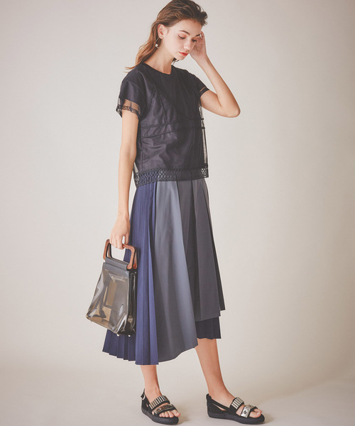 UN3D.（アンスリード）の「【UN3D.】オリガミショルダー ウッドハンドルバッグ 521921900101（ショルダーバッグ・レディース・ブラック/ブラウン/クリア・FREE）」の12枚目の写真