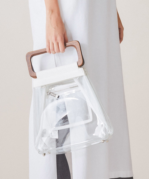 UN3D.（アンスリード）の「【UN3D.】オリガミショルダー ウッドハンドルバッグ 521921900101（ショルダーバッグ・レディース・ブラック/ブラウン/クリア・FREE）」の14枚目の写真