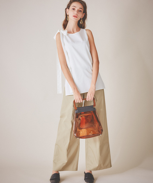 UN3D.（アンスリード）の「【UN3D.】オリガミショルダー ウッドハンドルバッグ 521921900101（ショルダーバッグ・レディース・ブラック/ブラウン/クリア・FREE）」の8枚目の写真