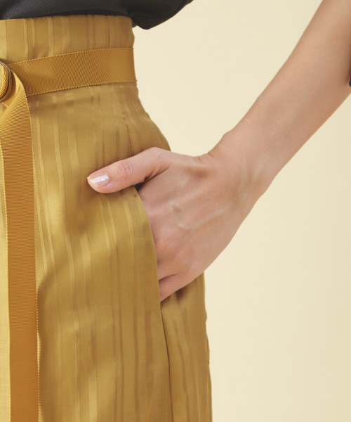 qualite(カリテ)の「シアーストライプワイドパンツ(その他パンツ・レディース・アイボリー/オレンジ系その他・38/36)」の16枚目の写真