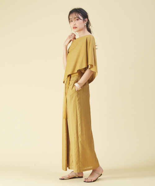 qualite(カリテ)の「シアーストライプワイドパンツ(その他パンツ・レディース・アイボリー/オレンジ系その他・38/36)」の14枚目の写真