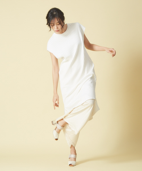 qualite(カリテ)の「シアーストライプワイドパンツ(その他パンツ・レディース・アイボリー/オレンジ系その他・38/36)」の19枚目の写真