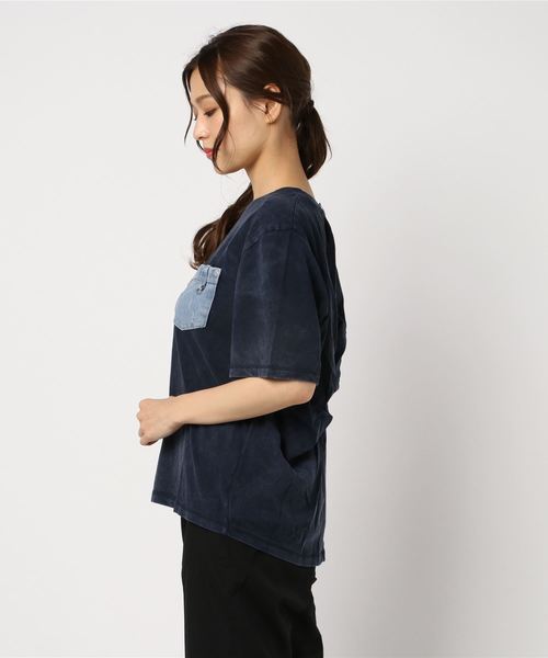 ROGER AND RAW（ロジャーアンドロウ）の「Roger&Raw/ピグメントBackドレープP/O（Tシャツ/カットソー・レディース・ネイビー/ブラウン/カーキ/スミクロ/ライトベージュ・M）」の7枚目の写真