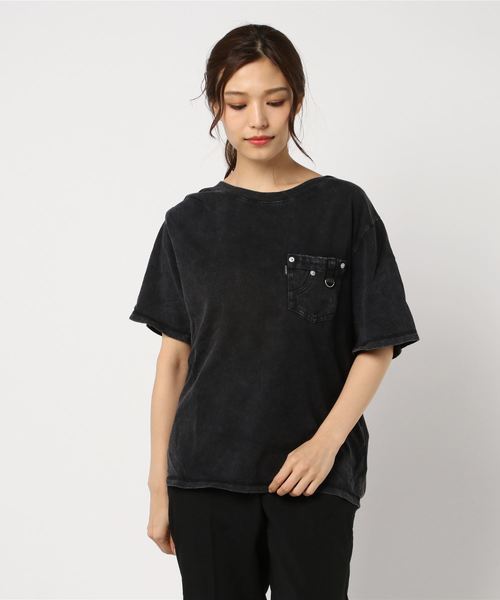 ROGER AND RAW（ロジャーアンドロウ）の「Roger&Raw/ピグメントBackドレープP/O（Tシャツ/カットソー・レディース・ネイビー/ブラウン/カーキ/スミクロ/ライトベージュ・M）」の18枚目の写真