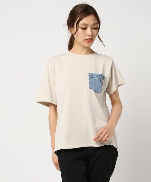 ROGER AND RAW（ロジャーアンドロウ）の「Roger&Raw/ピグメントBackドレープP/O（Tシャツ/カットソー・レディース・ネイビー/ブラウン/カーキ/スミクロ/ライトベージュ・M）」の19枚目の写真