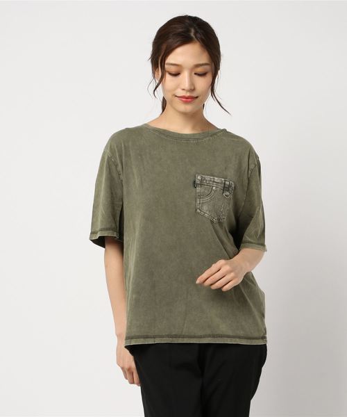 ROGER AND RAW（ロジャーアンドロウ）の「Roger&Raw/ピグメントBackドレープP/O（Tシャツ/カットソー・レディース・ネイビー/ブラウン/カーキ/スミクロ/ライトベージュ・M）」の8枚目の写真