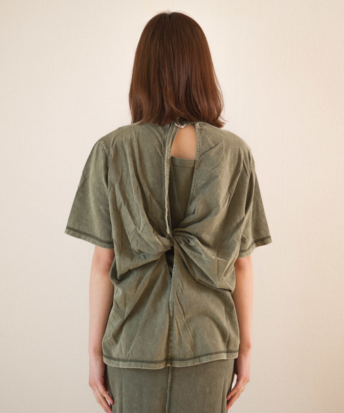 ROGER AND RAW（ロジャーアンドロウ）の「Roger&Raw/ピグメントBackドレープP/O（Tシャツ/カットソー・レディース・ネイビー/ブラウン/カーキ/スミクロ/ライトベージュ・M）」の12枚目の写真