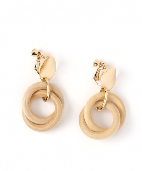 GLOBAL WORK（グローバルワーク）の「コブリウッドイヤリング/838863（イヤリング・レディース・ホワイト/ブラウン/グレー・FREE）」の2枚目の写真