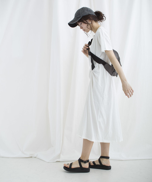 lala Born(ララボーン)の「lalaBorn/天竺フロントツイストワンピース(ワンピース・レディース・ホワイト/ブラック/カーキ/テラコッタ・FREE)」の8枚目の写真