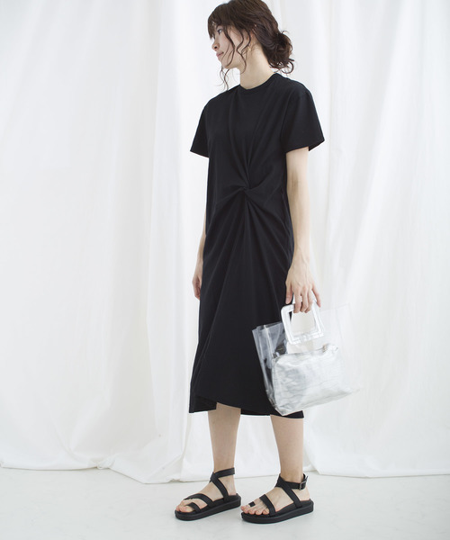 lala Born(ララボーン)の「lalaBorn/天竺フロントツイストワンピース(ワンピース・レディース・ホワイト/ブラック/カーキ/テラコッタ・FREE)」の11枚目の写真