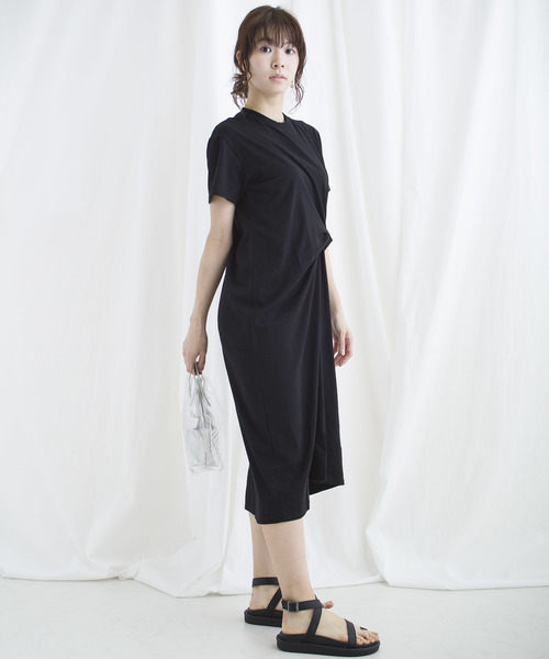 lala Born(ララボーン)の「lalaBorn/天竺フロントツイストワンピース(ワンピース・レディース・ホワイト/ブラック/カーキ/テラコッタ・FREE)」の14枚目の写真