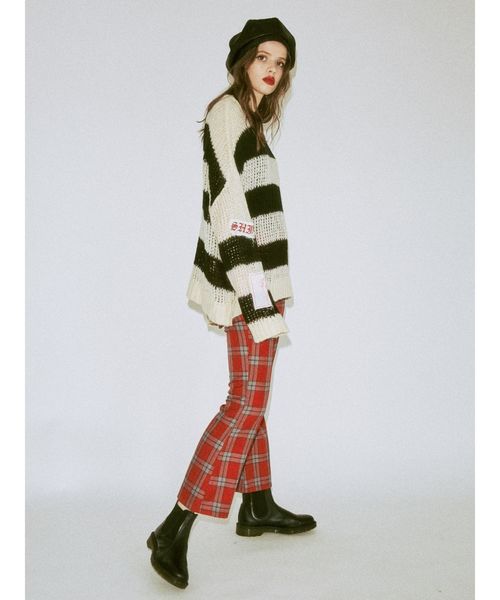 jouetie（ジュエティ）の「モヘアライクボーダールーズニット（ニット/セーター・レディース・パープル/オフホワイト/イエロー/オレンジ・MEDIUM）」の13枚目の写真