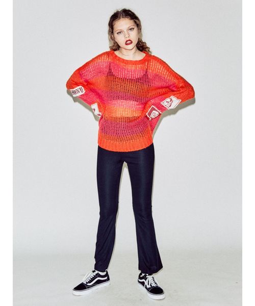 jouetie（ジュエティ）の「モヘアライクボーダールーズニット（ニット/セーター・レディース・パープル/オフホワイト/イエロー/オレンジ・MEDIUM）」の20枚目の写真