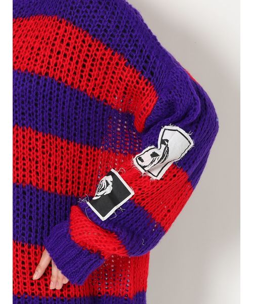 jouetie（ジュエティ）の「モヘアライクボーダールーズニット（ニット/セーター・レディース・パープル/オフホワイト/イエロー/オレンジ・MEDIUM）」の22枚目の写真