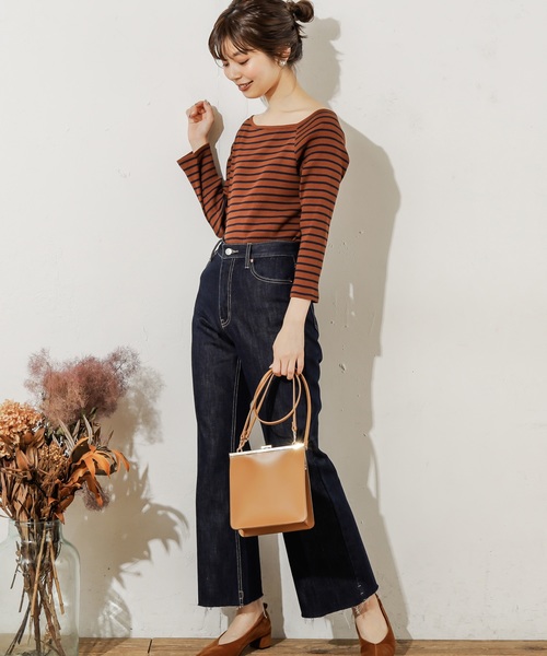 natural couture（ナチュラルクチュール）の「大人ワンショルリブTシャツ（Tシャツ/カットソー・レディース・ブラック/ブラウン/アイボリー/ホワイト系その他/ブラウン系その他/ピンク系その他・FREE）」の8枚目の写真