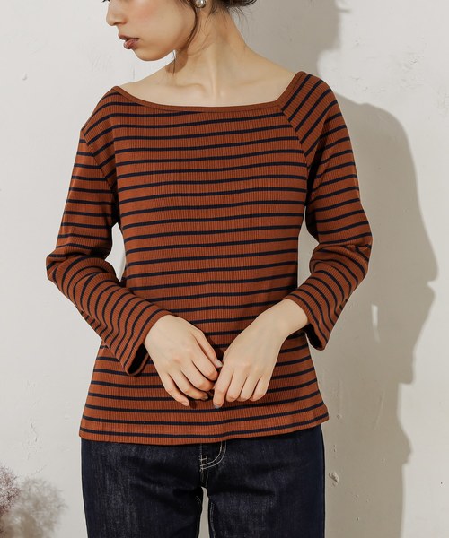 natural couture（ナチュラルクチュール）の「大人ワンショルリブTシャツ（Tシャツ/カットソー・レディース・ブラック/ブラウン/アイボリー/ホワイト系その他/ブラウン系その他/ピンク系その他・FREE）」の15枚目の写真