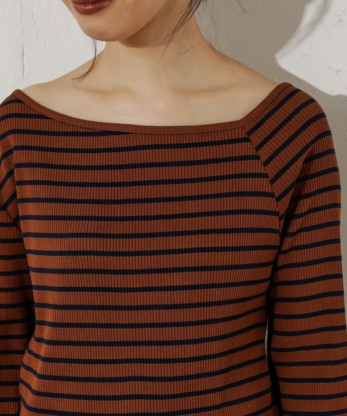 natural couture（ナチュラルクチュール）の「大人ワンショルリブTシャツ（Tシャツ/カットソー・レディース・ブラック/ブラウン/アイボリー/ホワイト系その他/ブラウン系その他/ピンク系その他・FREE）」の9枚目の写真