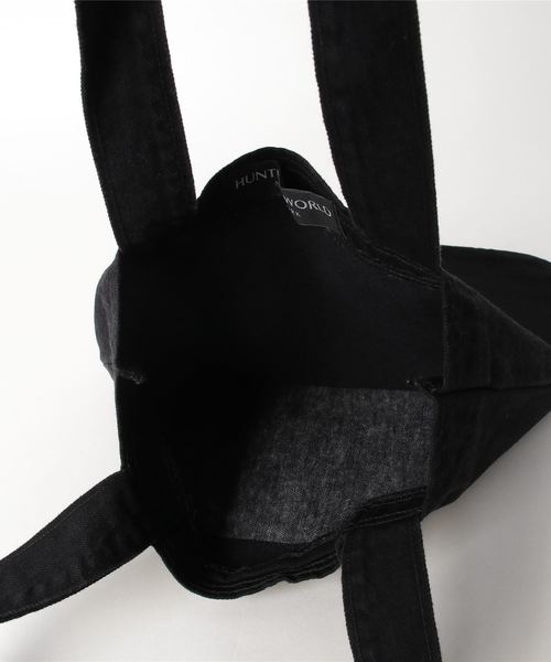 Hunting World（ハンティングワールド）の「HUNTING WORLD DENIM TOTE ハンティングワールド デニムトートバッグ（トートバッグ・レディース・ブラック・FREE）」の4枚目の写真