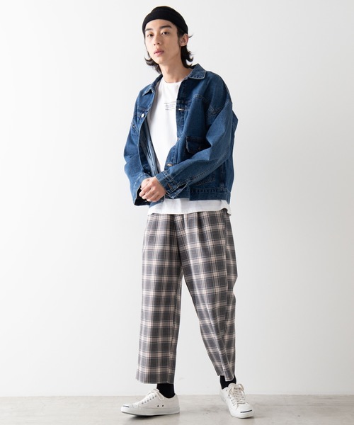 WEGO（ウィゴー）の「WEGO/【セットアップ対応商品】チェックワイドスラックス（スラックス・メンズ・ベージュ/グレー・MEDIUM/LARGE）」の18枚目の写真