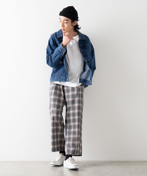 WEGO（ウィゴー）の「WEGO/【セットアップ対応商品】チェックワイドスラックス（スラックス・メンズ・ベージュ/グレー・MEDIUM/LARGE）」の9枚目の写真