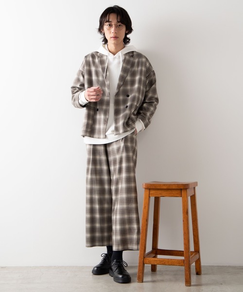 WEGO（ウィゴー）の「WEGO/【セットアップ対応商品】チェックワイドスラックス（スラックス・メンズ・ベージュ/グレー・MEDIUM/LARGE）」の12枚目の写真