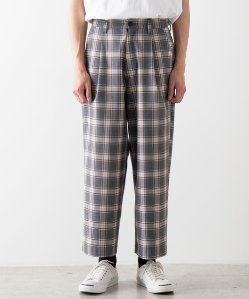 WEGO（ウィゴー）の「WEGO/【セットアップ対応商品】チェックワイドスラックス（スラックス・メンズ・ベージュ/グレー・MEDIUM/LARGE）」の13枚目の写真