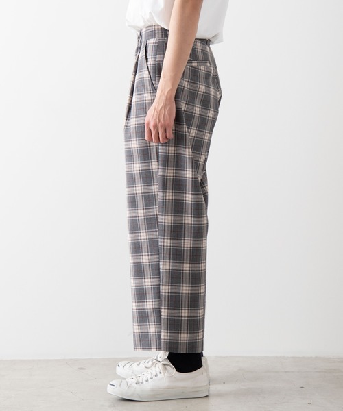 WEGO（ウィゴー）の「WEGO/【セットアップ対応商品】チェックワイドスラックス（スラックス・メンズ・ベージュ/グレー・MEDIUM/LARGE）」の4枚目の写真