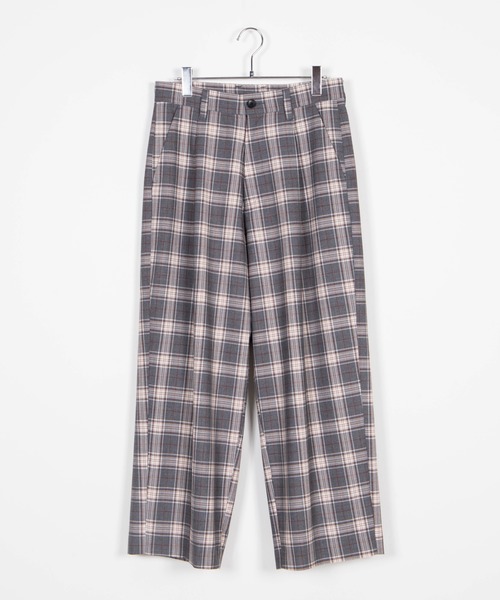 WEGO（ウィゴー）の「WEGO/【セットアップ対応商品】チェックワイドスラックス（スラックス・メンズ・ベージュ/グレー・MEDIUM/LARGE）」の3枚目の写真