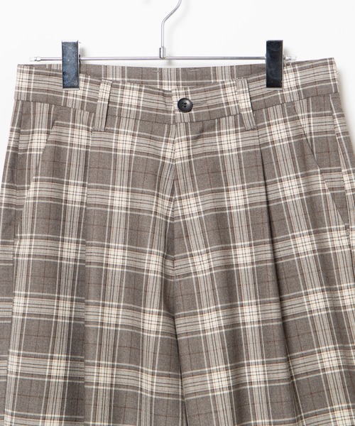 WEGO（ウィゴー）の「WEGO/【セットアップ対応商品】チェックワイドスラックス（スラックス・メンズ・ベージュ/グレー・MEDIUM/LARGE）」の10枚目の写真