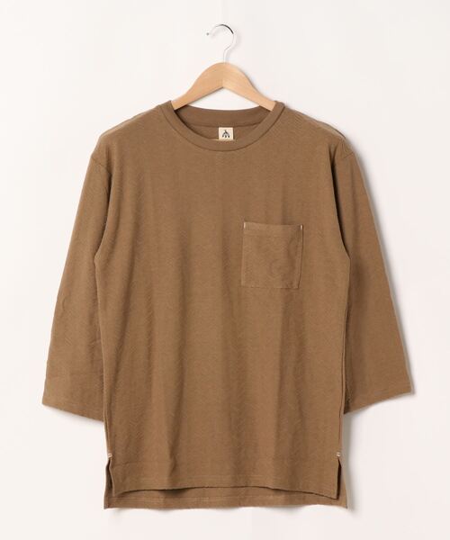 TRAP/U (トラップユー)の「《TRAP/U》ヘリンボーンジャガード ビッグカットソー(Tシャツ/カットソー・メンズ・モカ/ホワイト/ライトピンク/ベージュ・MEDIUM/LARGE)」の3枚目の写真