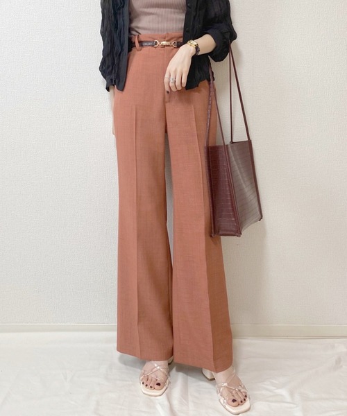 Heather（ヘザー）の「リネンライクスラックス　883930（スラックス・レディース・アイボリー/ブラウン系その他/ブルー系その他/レッド系その他・S/M）」の4枚目の写真