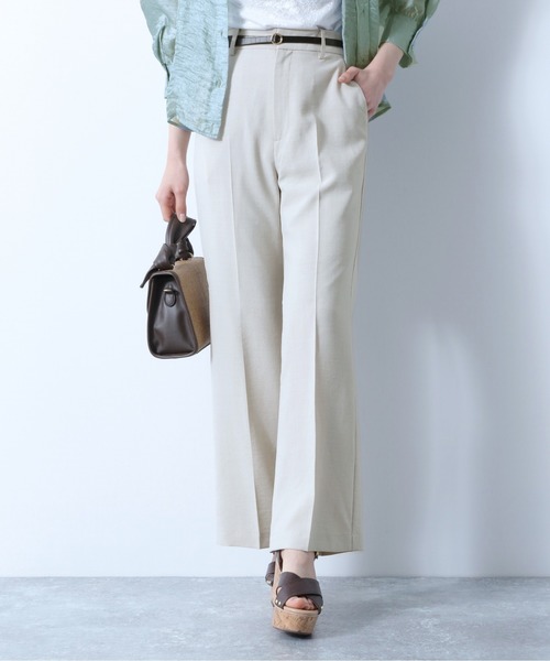 Heather（ヘザー）の「リネンライクスラックス　883930（スラックス・レディース・アイボリー/ブラウン系その他/ブルー系その他/レッド系その他・S/M）」の2枚目の写真