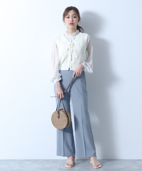 Heather（ヘザー）の「リネンライクスラックス　883930（スラックス・レディース・アイボリー/ブラウン系その他/ブルー系その他/レッド系その他・S/M）」の7枚目の写真