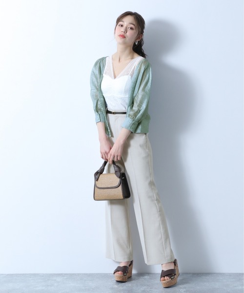 Heather（ヘザー）の「リネンライクスラックス　883930（スラックス・レディース・アイボリー/ブラウン系その他/ブルー系その他/レッド系その他・S/M）」の5枚目の写真