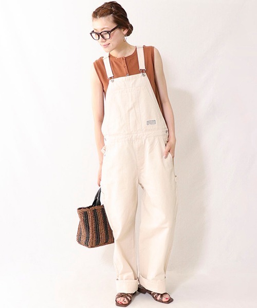 Purple&Yellow（パープルアンドイエロー）の「【大人気商品！】コットン オーバーオール つなぎ（サロペット/オーバーオール・メンズ・ブラック/ベージュ/キナリ・SMALL/MEDIUM/LARGE）」の19枚目の写真