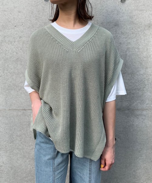 FUN.TRINITY(ファン トリニティー)の「サイドリボンベスト(ベスト・レディース・アイボリー/モカ/ベージュ/ミント・M)」の13枚目の写真