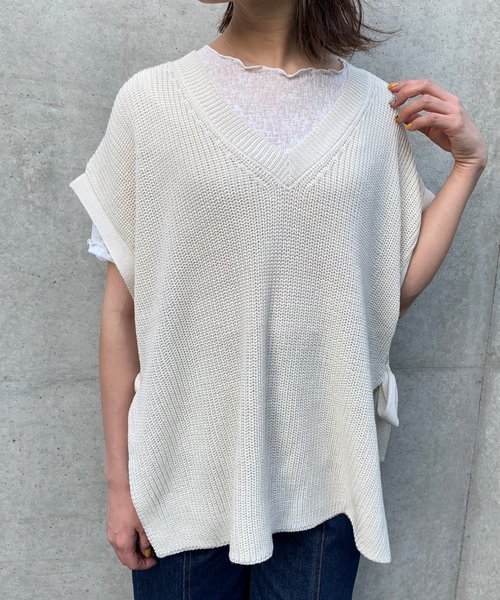 FUN.TRINITY(ファン トリニティー)の「サイドリボンベスト(ベスト・レディース・アイボリー/モカ/ベージュ/ミント・M)」の14枚目の写真