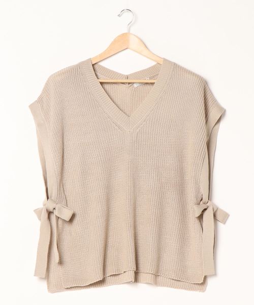 FUN.TRINITY(ファン トリニティー)の「サイドリボンベスト(ベスト・レディース・アイボリー/モカ/ベージュ/ミント・M)」の7枚目の写真