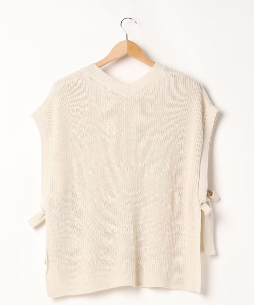 FUN.TRINITY(ファン トリニティー)の「サイドリボンベスト(ベスト・レディース・アイボリー/モカ/ベージュ/ミント・M)」の9枚目の写真