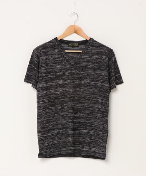 ADPOSION（アドポーション）の「VネックジャガードTEE（Tシャツ/カットソー・メンズ・ホワイト/ブラック/ワインレッド・MEDIUM/LARGE）」の2枚目の写真
