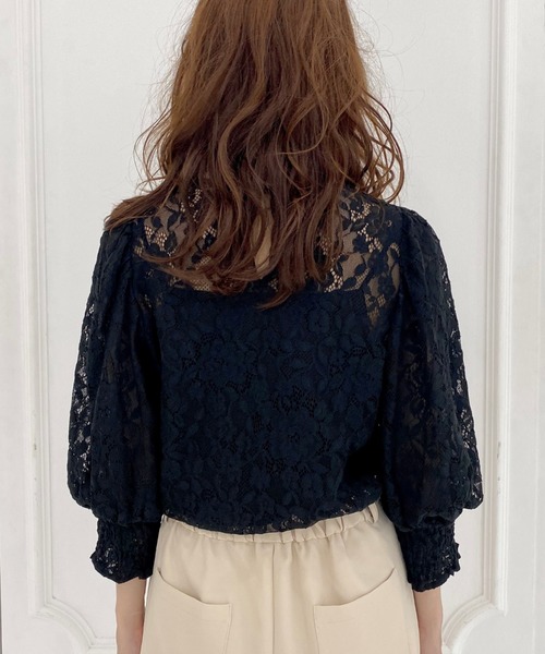 archives（アルシーヴ）の「シアーレースブラウス（シャツ/ブラウス・レディース・ブルー/ブラック/ベージュ・MEDIUM）」の7枚目の写真