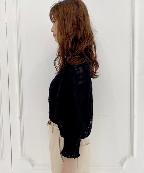 archives（アルシーヴ）の「シアーレースブラウス（シャツ/ブラウス・レディース・ブルー/ブラック/ベージュ・MEDIUM）」の6枚目の写真